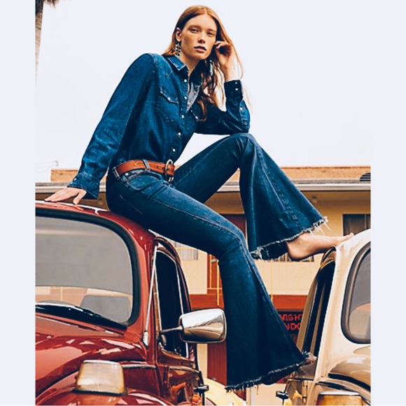 🫸🏿SOLD🫷🏻Free People Denim Super Flare Jeans BNWT - Picture 9 of 15